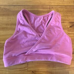 Lululemon Deep V Neck Crossover Pink Sports Bra Size 4